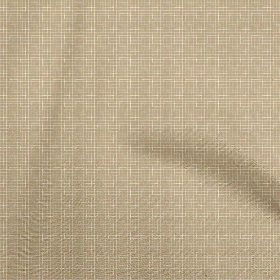 oneOone Polyester Spandex Light Brown Fabric Check Sewing Material Print Fabric By The Yard 56 Inch Wide-aB