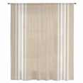 thumbnail image 2 of Beige Striped Sheer Curtains 54" Long, Farmhouse Luxurious White Stripes Modern Abstract Light Filering Curtains, Breathable Simi Curtain Privacy Drapes for Kitchen Bathroom Small Window Treatment, 2 of 9