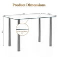 thumbnail image 7 of Dining Table for 4, PAPROOS 43" Tempered Glass Kitchen Table, Rectangle Dining Room Table with Stainless Steel Legs for Kitchen Dining Room, Transparent(Only Table), 7 of 7