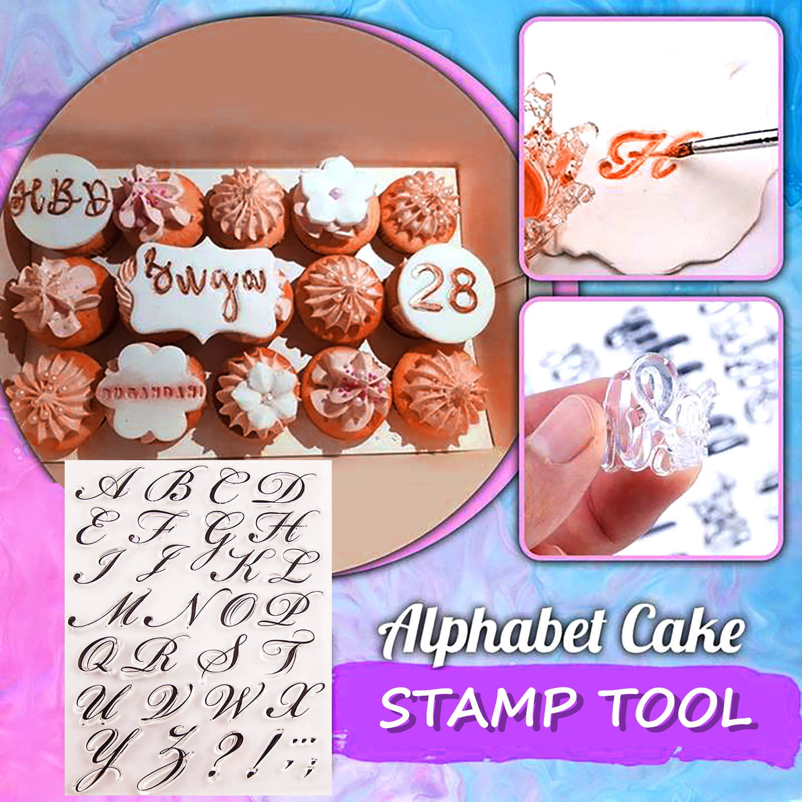 Nice Letter Alphabet Embosser Stamp Cake Decorating BEST Baking Bakeware T5X5 