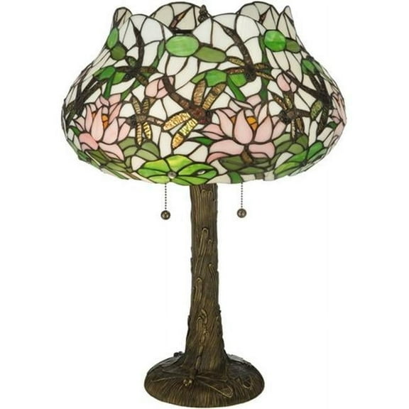 22.5"H Dragonfly Flower Table Lamp
