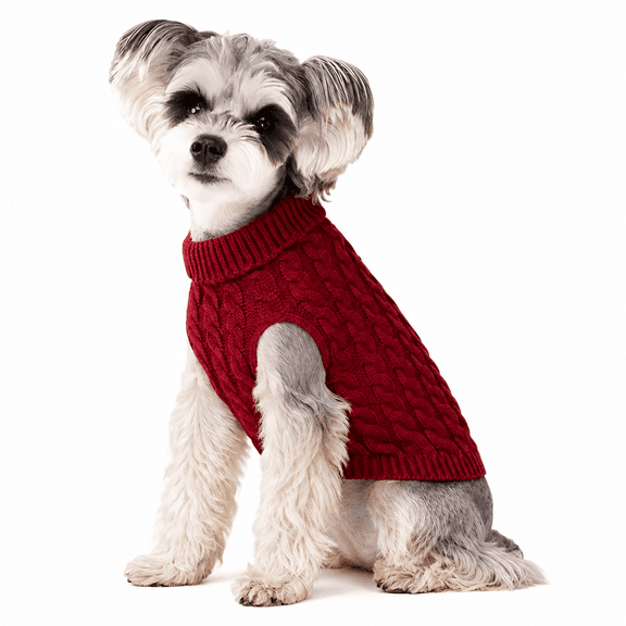 FLORNIX Dog Sweater,Winter-Ready Small Dog Sweater,Ideal for Cold Days Dog Coats for Small Dogs,Red,M