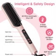 thumbnail image 4 of Hair Straightener Brush,Fast Heating Straightening Comb with 4 Temp, Anti-Scald Flat Iron Straightening Brush, Ceramic Ionic, Pink, 4 of 8
