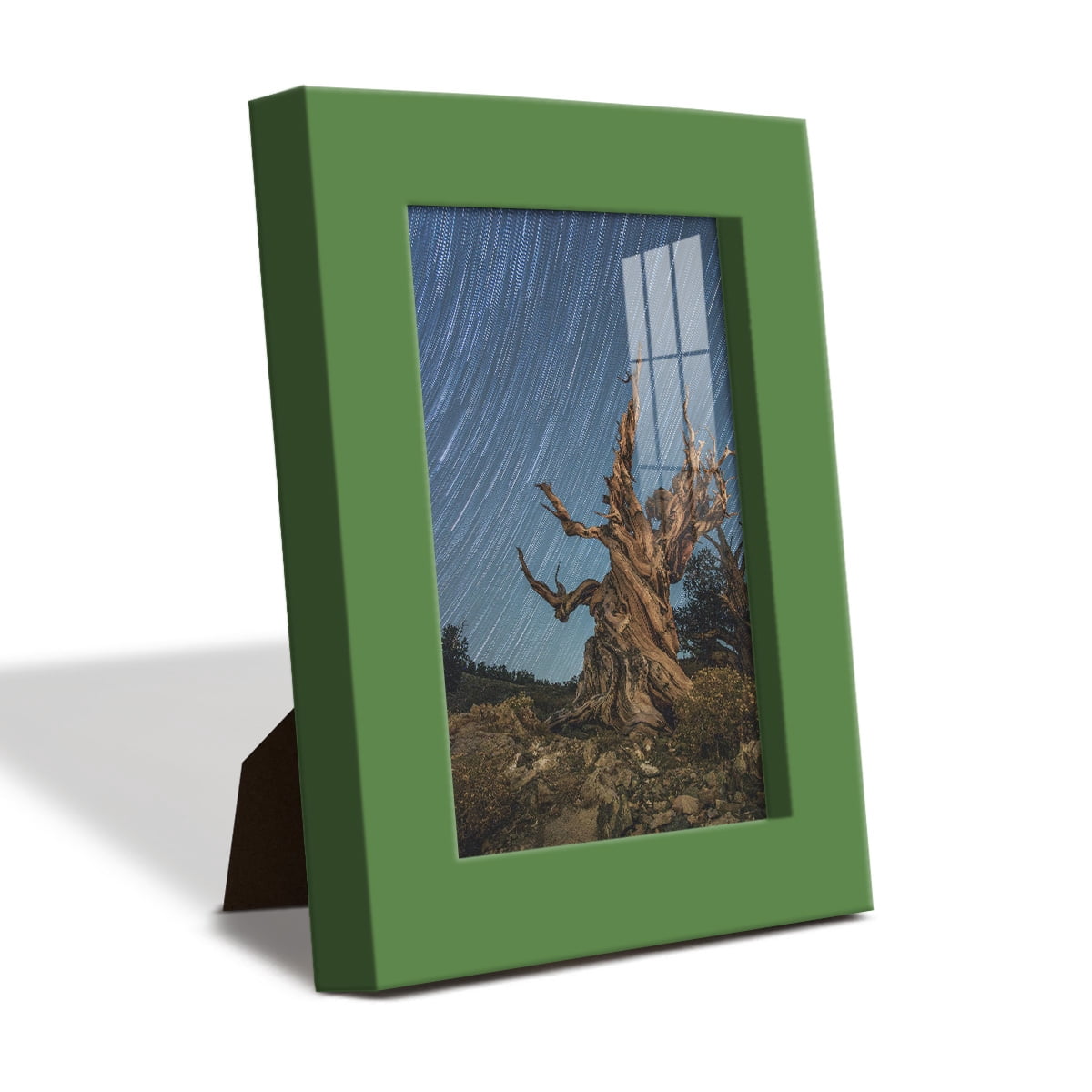 Modern 3.5 in. x 5 in. Green Picture Frame (Set of 4)
