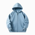 thumbnail image 5 of TOWED22 Hoodies for Teen Girls Boys Baggy Zip Up Classic Hooded Sweatshirts Casual Solid Long Sleeve Jacket with Pockets(Sky Blue,3-4 Y), 5 of 6