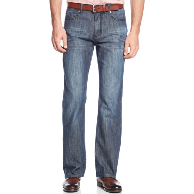 Jeans de Pierna recta Alfani corte de bota para hombre azul 38W x 30L