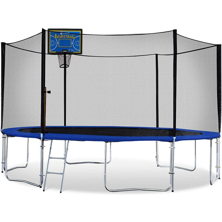 Exacme Trampoline with Blue Rectangular Basketball Hoop T10 BH07BL Walmart
