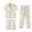 Beige, variant on ManxiVoo Summer Short Sleeve Pajama Set 3 Piece with Lapel Top and Pants Plus Size Home Wear L Size Beige