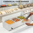 thumbnail image 5 of Garvee Commercial Food Warmer | 3 x 12QT | Steam Table | Buffet Server & Warmer | 304 Stainelss Steel | 1500W | Silver, 5 of 7