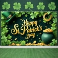 thumbnail image 3 of Green Theme St. Patrick's Day Banner Rainbow Pattern Rainbow Backdrop Clover Design Gold Coin Accent Leprechaun Display for St. Patrick's Day Party Celebration Festival Decoration, 3 of 9