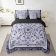 thumbnail image 2 of Manfei Purple Mandala 7 Pieces Bedding Comforter Set,Bohemian Theme Full Bedding Set Lightweight,Exotic Style Fitted Sheet Flat Sheet,Super Cozy Teens Bedroom Decor,Reversible, 2 of 7