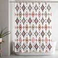 thumbnail image 5 of Boho Colorful Geometric Shower Curtain Set, Waterproof Shower Curtains for Bathroom, Modern Abstract Ethnic Rhombus Washable Fabric Cloth Bath Curtain for Bathtub Decoration with Hooks 54x78 Inches, 5 of 9