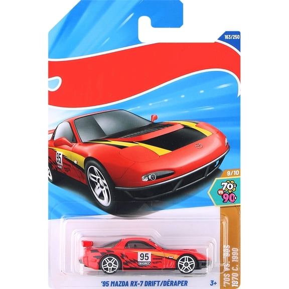 HW 2025 95 Mazda RX-7 Drift/Deraper (Red) 70s VS 90s 1970 C. 1990