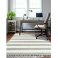 thumbnail image 5 of Unique Loom Chindi Rag Collection Area Rug - Striped (10' x 13' 1" Rectangle Gray/Ivory), 5 of 7