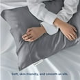 thumbnail image 4 of Dr Pillow BK4836 20 x 30 in. Luxury Bamboo Cooling Queen Size Pillowcase, Gray - Set of 4, 4 of 5
