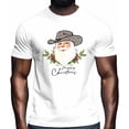 thumbnail image 2 of Camisetas gráficas informales de manga corta con diseño de Papá Noel y vaquero occidental para hombre, 2 of 8