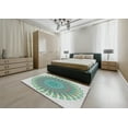 thumbnail image 5 of Ahgly Company Machine Washable Indoor Rectangle Transitional Grayish Turquoise Green Area Rugs, 8' x 10', 5 of 7