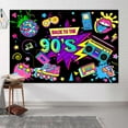 thumbnail image 3 of 90s Theme Party Decorations Backdrop, Back to The 90's Banner Backdrop Decoration for 90s Graffiti Neon Music Dance Party Photography Background Supplies Photo Booth Props 10X8FT, 3 of 5