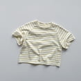thumbnail image 2 of Plebaso T-Shirts d'Été pour Garçons et Filles en Coton Rayé T-Shirts Décontractés à Manches Courtes Col Rond Confortables, 2 of 3