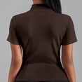 thumbnail image 3 of BTDECLAR Women's Full Zipper Yoga Shirts Short Sleeve Stand Collared Athletic Tops Stretchy Lightweight Summer Sporty Workout Jacket, 3 of 4
