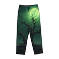 thumbnail image 4 of Haiem Green Night Sky Moon Branches Women's Pajama Pants Ultra Lightweight Pjs Bottoms Sleepwear Bottom Pants With Pocket Drawstring-Large, 4 of 7