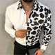 thumbnail image 1 of Camisa con estampado de leopardo para hombre, diseño de cadena a cuadros, moda urbana, ocio, deportes al aire libre, primavera y verano, 1 of 6