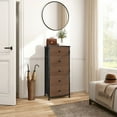 thumbnail image 6 of REAHOME Vertical Narrow Metal Tower Dresser w/ 5 Fabric Drawers, Espresso, 6 of 7