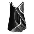 thumbnail image 6 of YUGYXL Women Floral Printes Tank Tops Fashion Round Neck Curved Hem Tanks Summer Spaghetti Straps Camisole Casual Sleeveless Loose Fit Tunic Tops Black,XXXL, 6 of 7