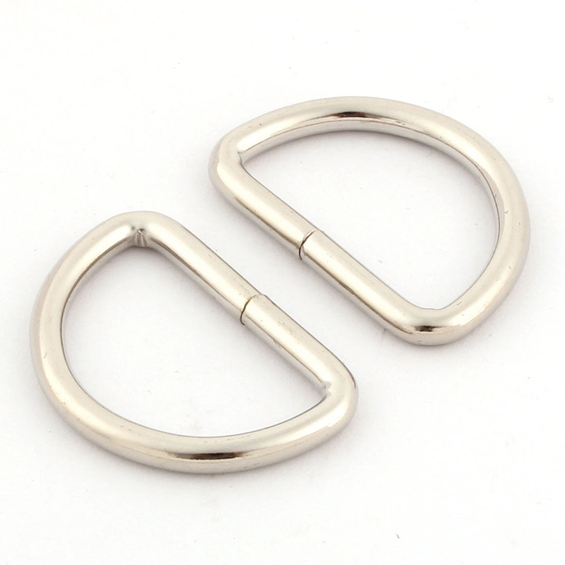 Handbag Metal D Shaped Strap Belt Loop Ring Buckle Fastener Silver Tone
