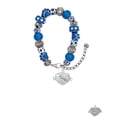 thumbnail image 2 of Delight Jewelry Silvertone Mom Banner on Clear Crystal Heart Blue Paw Print Bead Bracelet, 7"+2", 2 of 4
