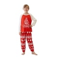 thumbnail image 2 of Family Matching Christmas Pajamas Set Letter Reindeer Snowflake Print Holiday Pajamas Sleepwear, 2 of 8