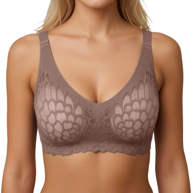 Full Figure Lace Underwire Bra for Push Up Plus Size Support Comfortable Everyday T Shirt Fit with Wide Sides and Secure Back Closure