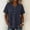 *Navy, variant on ClodeEU Women's V Neck Short Sleeve T-Shirt, Casual Loose Fit Solid Color Henley Top Khaki,Women's Plus L