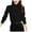 Black, variant on New Spring Korean Stand-Up Collar Chiffon Shirt - Long Sleeve Slim Bottoming Blouse - Polyester, V-Neck, Functional Buttons