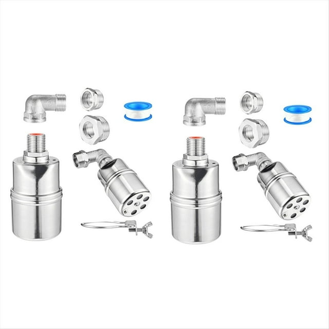 Válvula de Flotador Automática de 1/2 Pulgada, 3/4 Pulgada, 1 Pulgada, Válvula de Flotador de Control de de Agua Completamente Automática de Acero Inoxidable 304, 2 Juegos