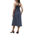 thumbnail image 3 of INSPIRE CHIC Midi Dress for Women Halter Neck 2026 Summer Smocked Striped Dresses XL Dark Blue, 3 of 6