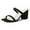 Black Satin, variant on Stormi Sandals Women Flat Mules- Square Toe Double Band Low Block Heel -Sandals for Women