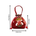 thumbnail image 3 of Festive Gift Bags Reusable Drawstring Gift Sacks with Handle Snowman Holiday Xmas Party Favor Wrapping Bags for Candy Cookies Small Toys Stocking Stuffers, Set of 1, Cloth, 3 of 7