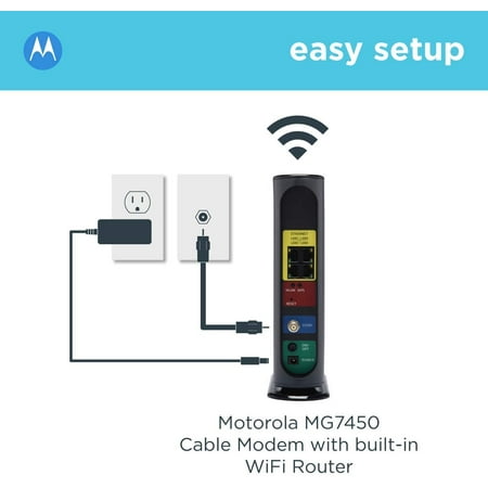 Motorola - AC Dual-Band Wi-Fi Router with 16 x 4 Modem - Black