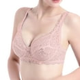 thumbnail image 5 of iHPH7 3 Pack Women's Lace Bras Unlined Underwire Support Unpadded Floral Sheer Bra Set with Adjustable Straps Comfort Daily Wear Hot Pink 38, 5 of 9