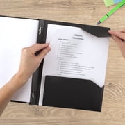 Five Star Stay-Put Plastic and Prong Folder, Black