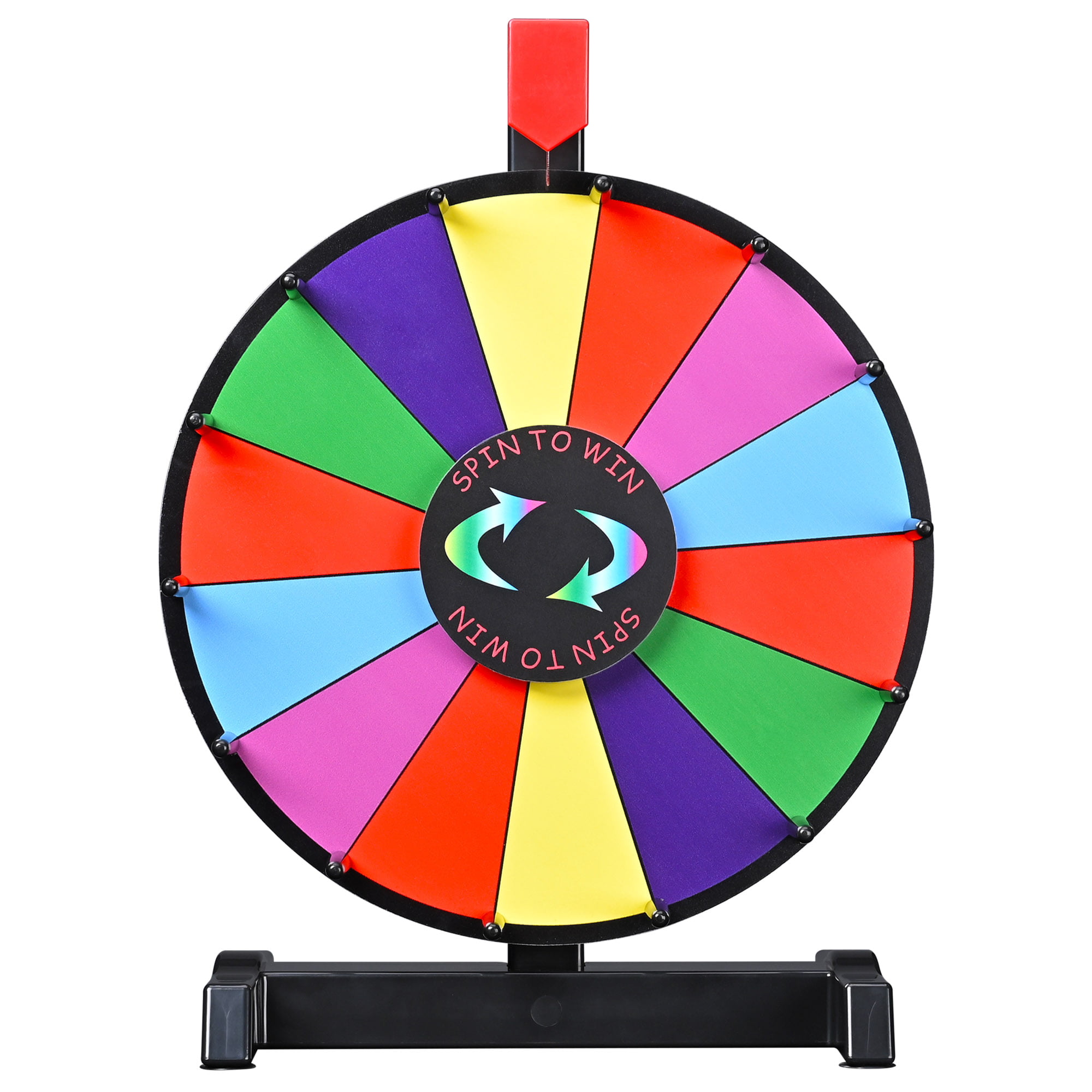with Markers and Eraser Family Night WoodWell 12 Inch Tabletop Spinning Prize Wheel w/Wood Stand Dry Erase Casino Games 8 Customizable Slots Classrooms 