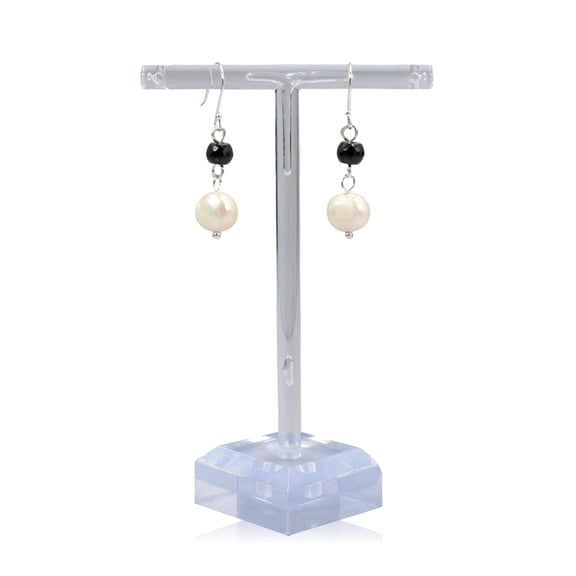 MGR! My Gems Rock Drop Earrings, Onyx and Freshwater Pearls, 1 Pair