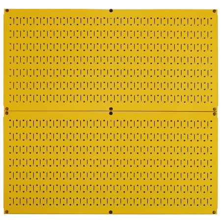 

Wall Control Pegboard Rack Home & Garage Tool Storage & Organization Yellow Metal Pegboard Pack - Two 32-Inch Wide x 16-Inch Tall Yellow Steel Peg Board Panels