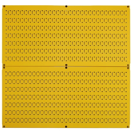 

Wall Control Pegboard Rack Home & Garage Tool Storage & Organization Yellow Metal Pegboard Pack - Two 32-Inch Wide x 16-Inch Tall Yellow Steel Peg Board Panels