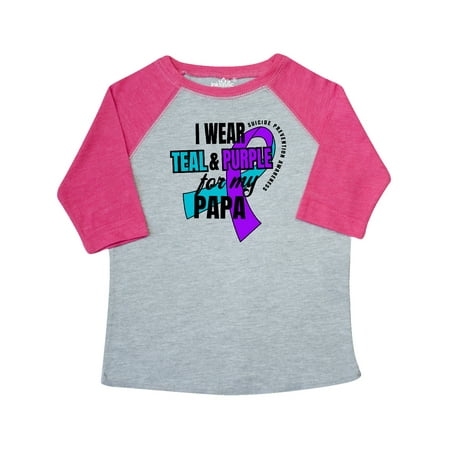 

Inktastic Suicide Prevention I Wear Teal and Purple for My Papa Gift Toddler Boy or Toddler Girl T-Shirt