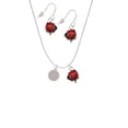 thumbnail image 2 of Delight Jewelry Stainless Steel 10mm Blank Disc - Red Lucky Ladybug Necklace and Dangle Earrings Set, 2 of 6