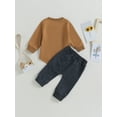 thumbnail image 5 of Toddler Boys Fall Winter Clothes 6M 12M 18M 2T 3T Infant Baby Boys Letter Crew Neck Long Sleeve Sweatshirt Pullover Top Drawstring Pants Sets, 5 of 9