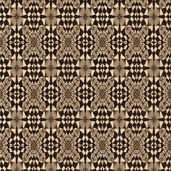 Ahgly Company Machine Washable Indoor Square Transitional Black Brown Area Rugs, 6' Square