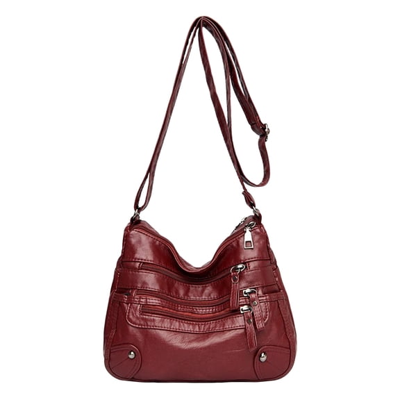Large Capacity Crossbody Bags for Women Multi Pockets Shoulder Bags Soft Vintage Vegan Leather Tote Purses